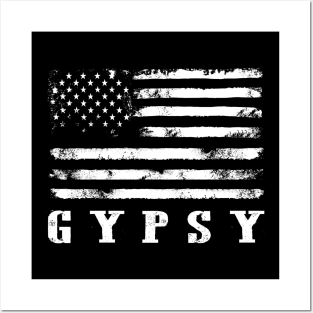 Distressed American Flag Gypsy Legend Posters and Art